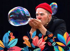 Samedi 4 juillet – Dans mon jardin, il y a… un clown sculpteur de bulles !
