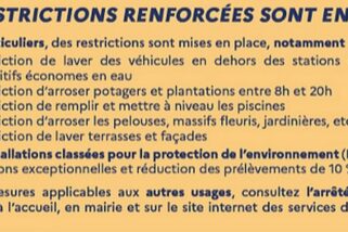Alerte sécheresse renforcée